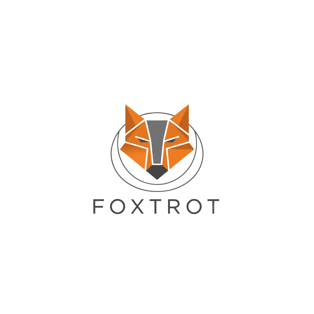 Aperçu du rendu d’un logo de renard avec le mot FOXTROT, généré avec quality low.