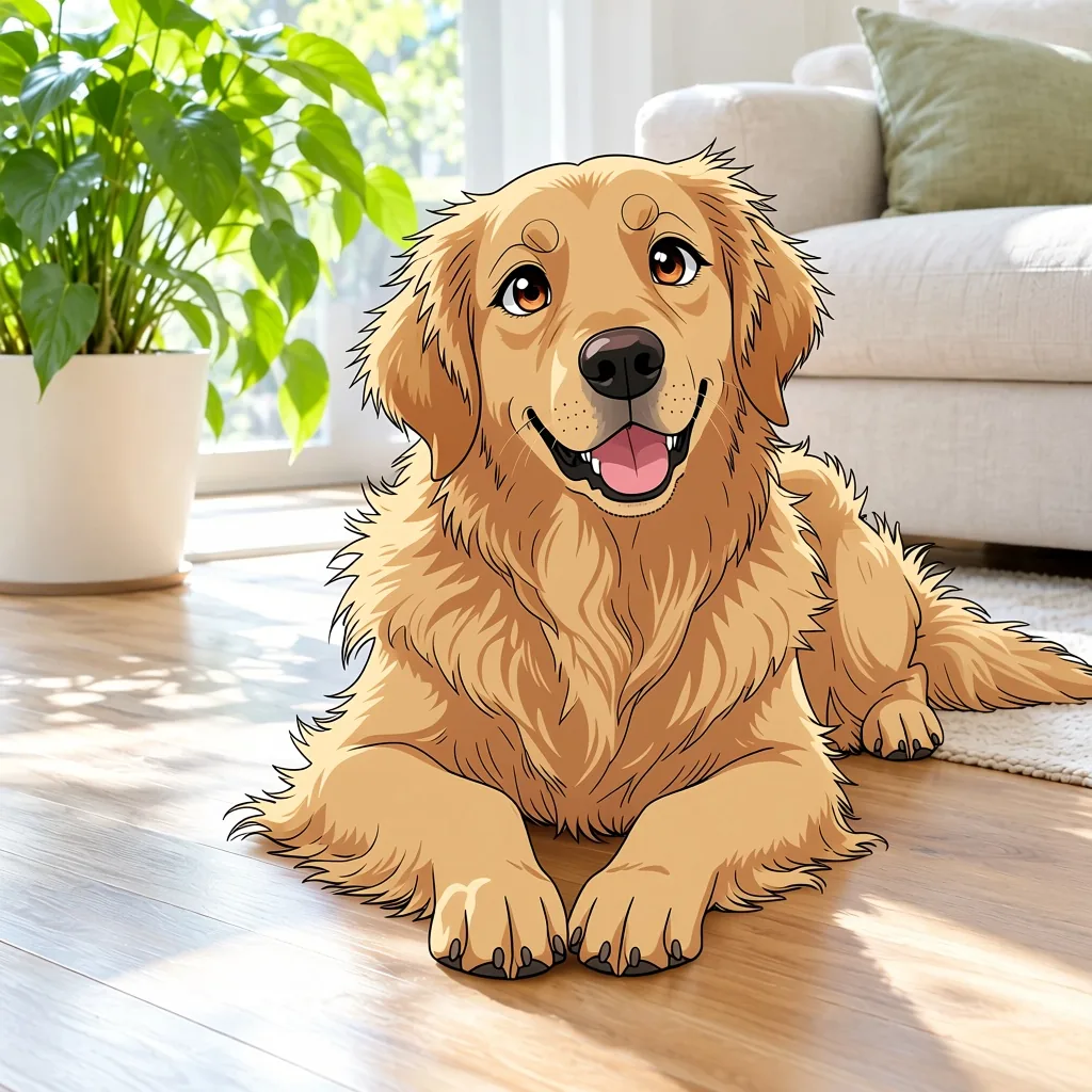 Golden retriever at home — Result