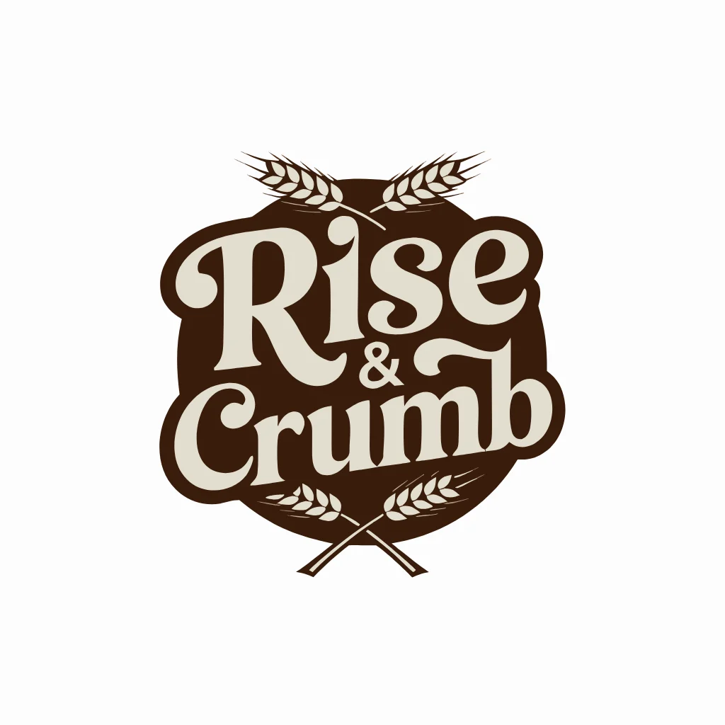 Rise & Crumb 베이커리 배지 SVG의 렌더링 미리보기입니다.