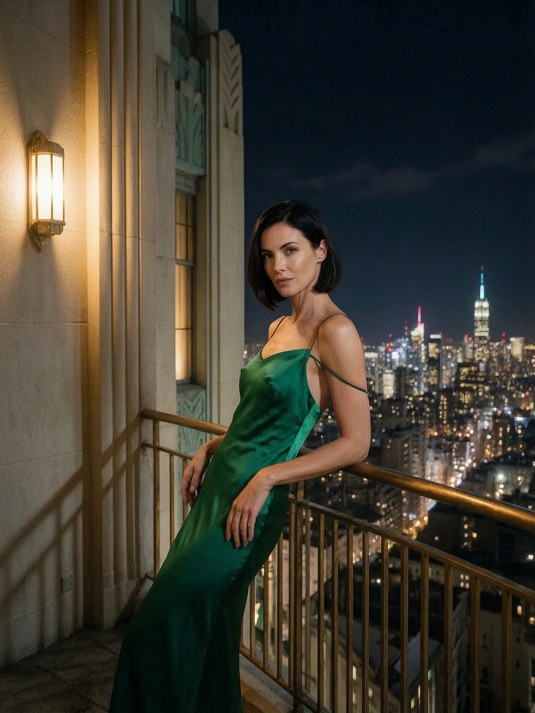 emerald-gown-balcony