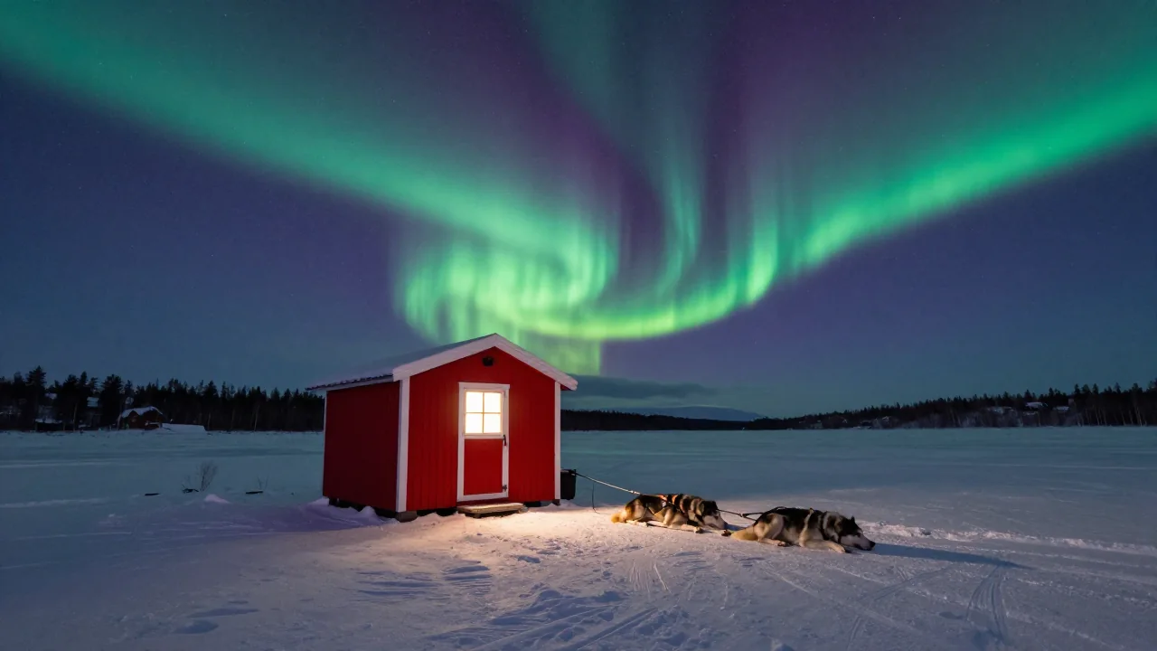 aurora-cabin-frozen-lake