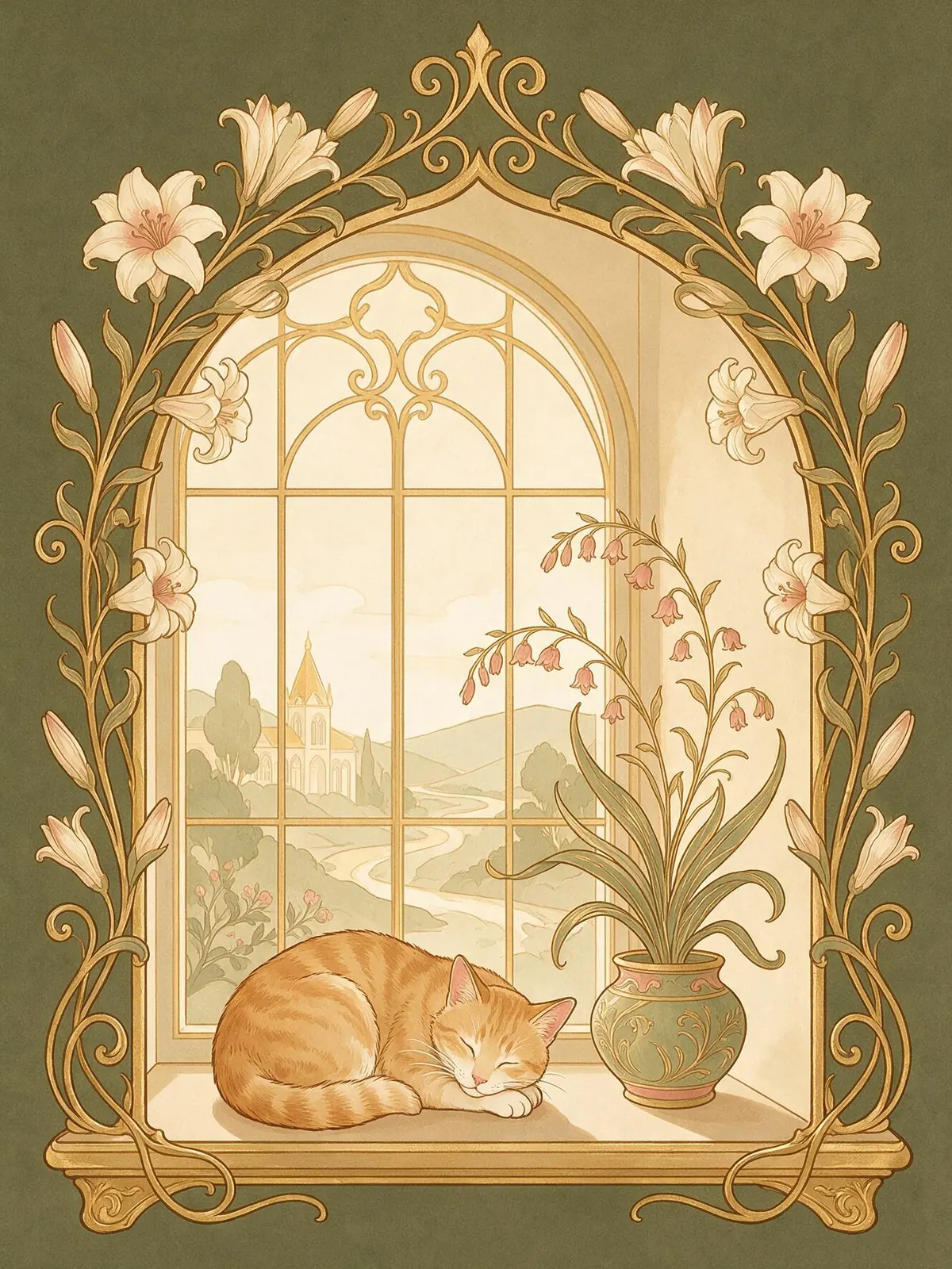 Sample image in the Art Nouveau Arch style
