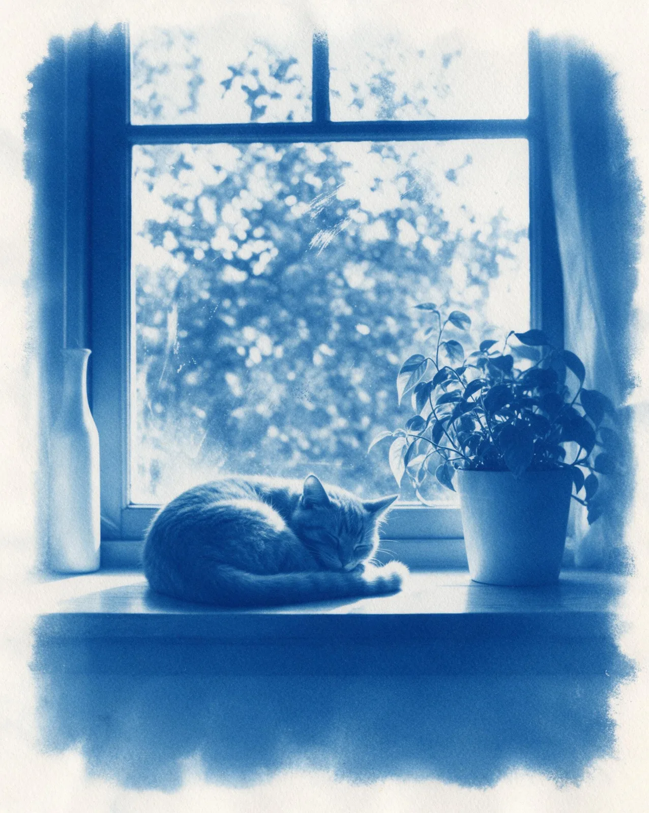 Sample image in the Cyanotype Print style