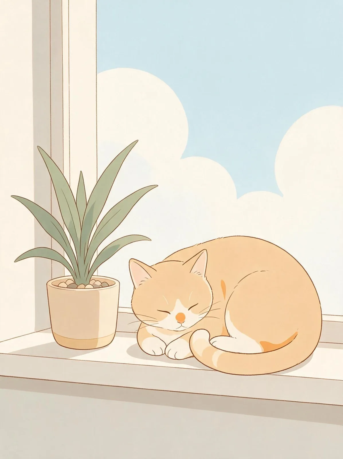 Sample image in the Flat Pastel Anime style
