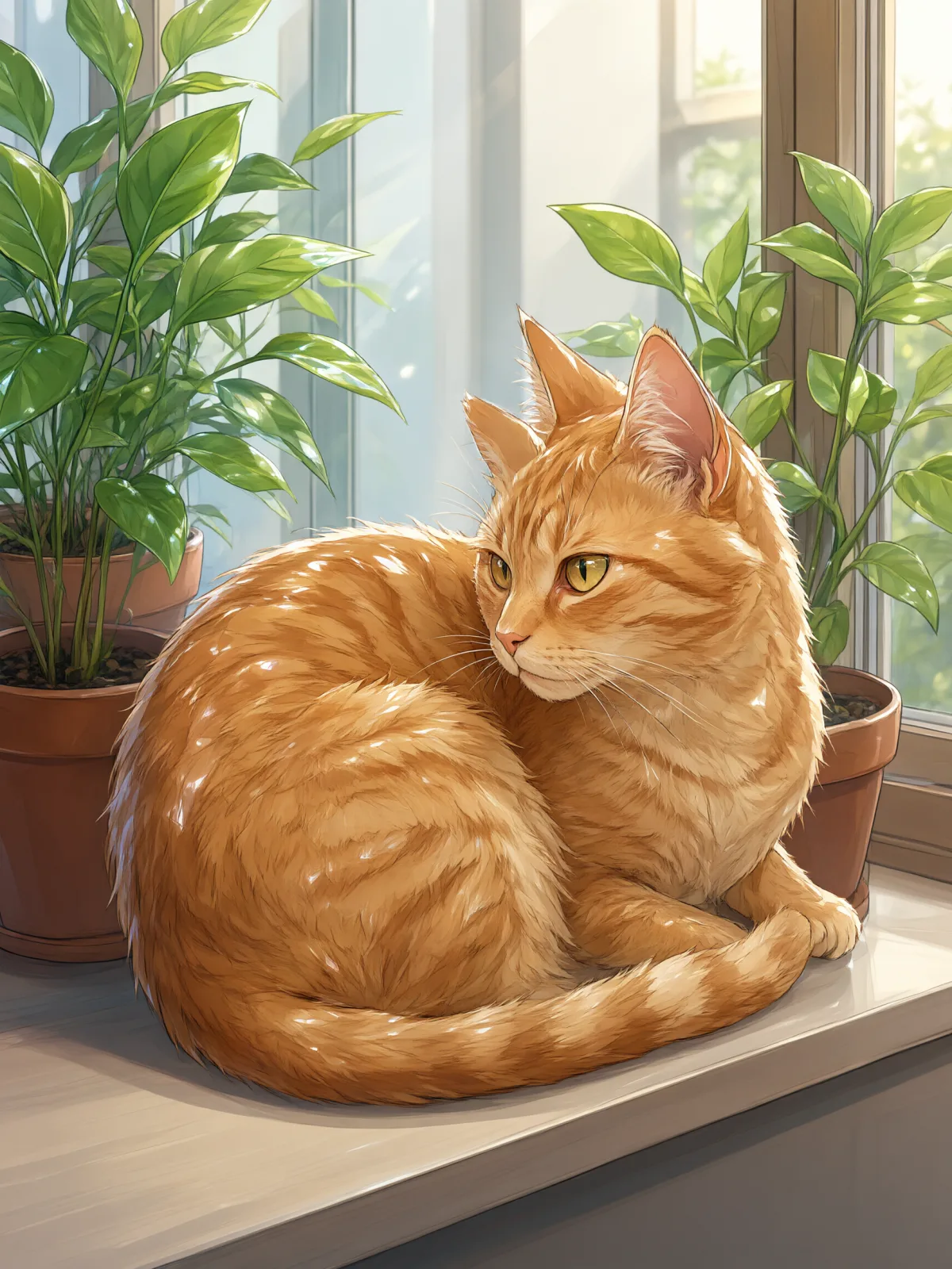Sample image in the Glossy Glass Anime style