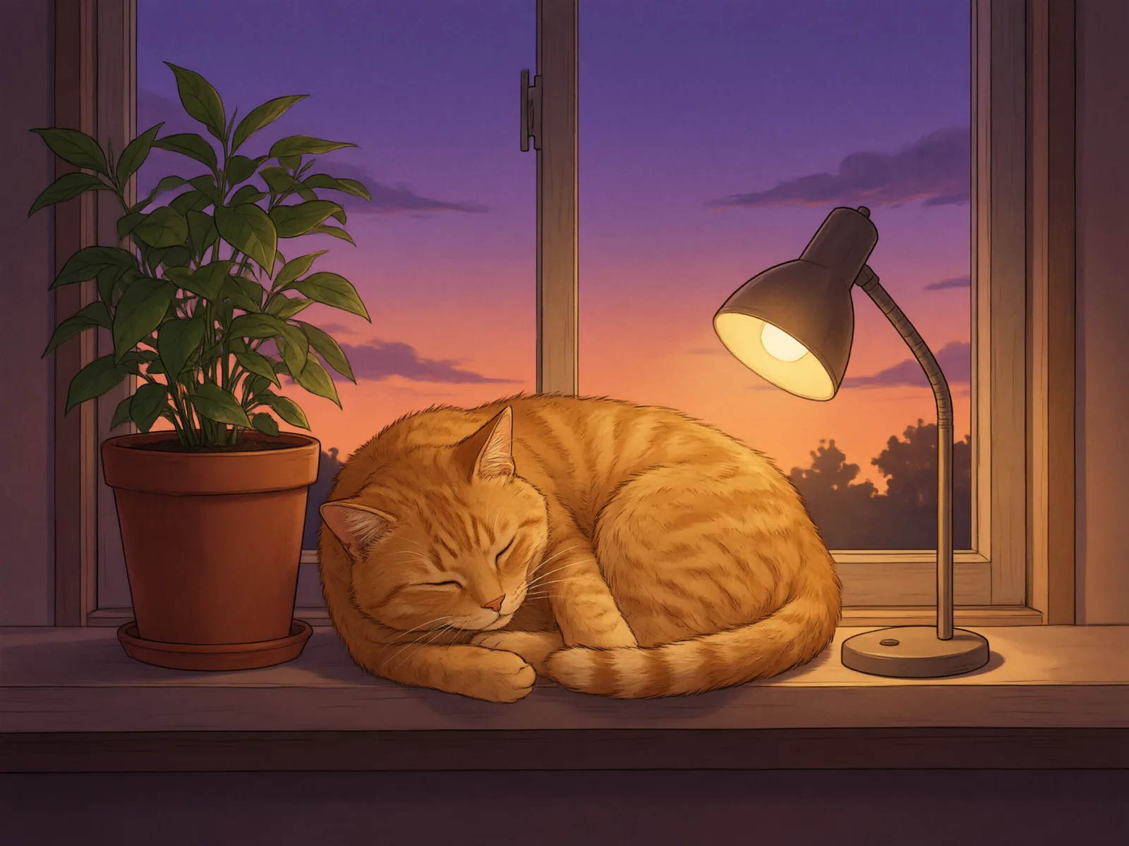 Sample image in the Lo-fi Anime Evening style