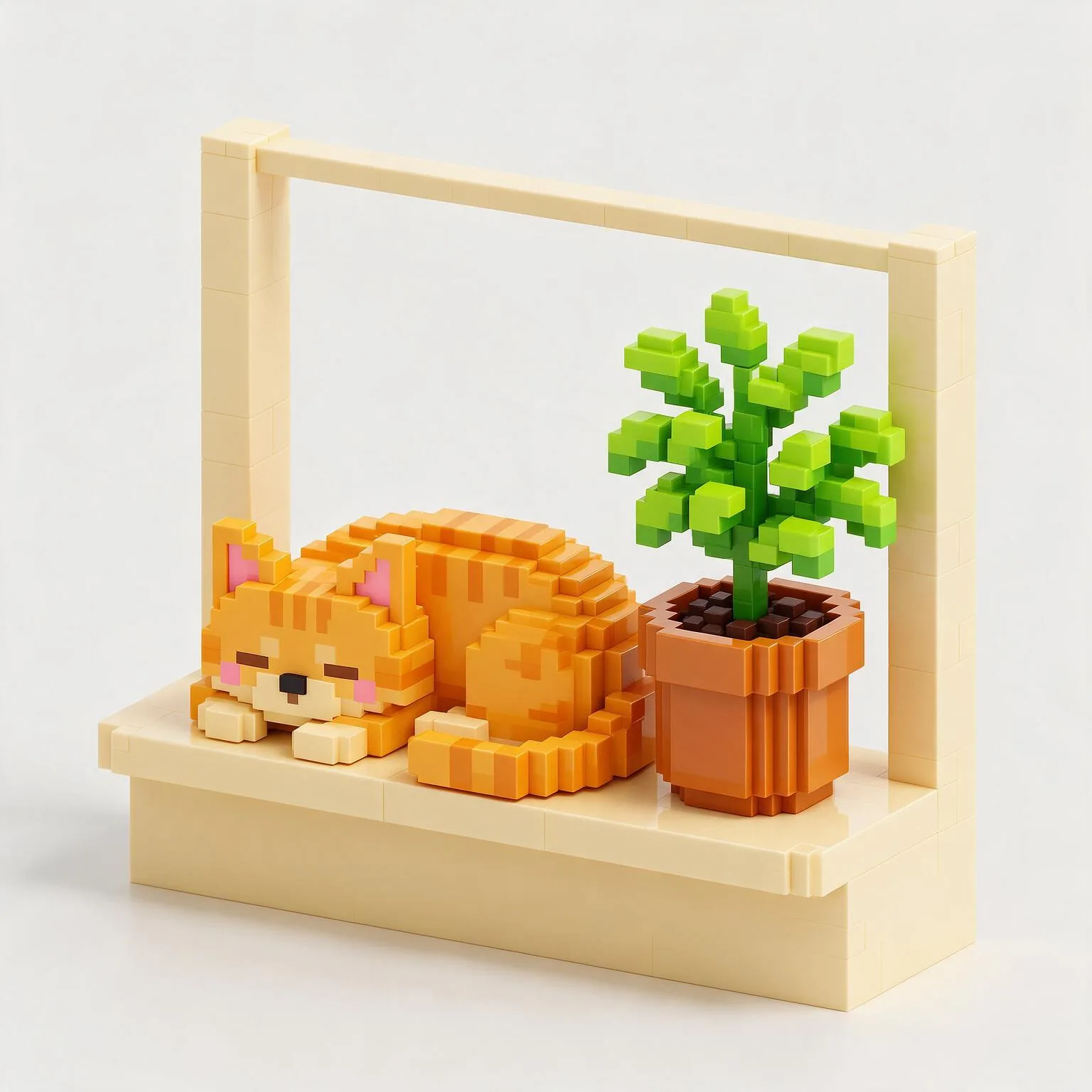 Sample image in the Voxel Build style